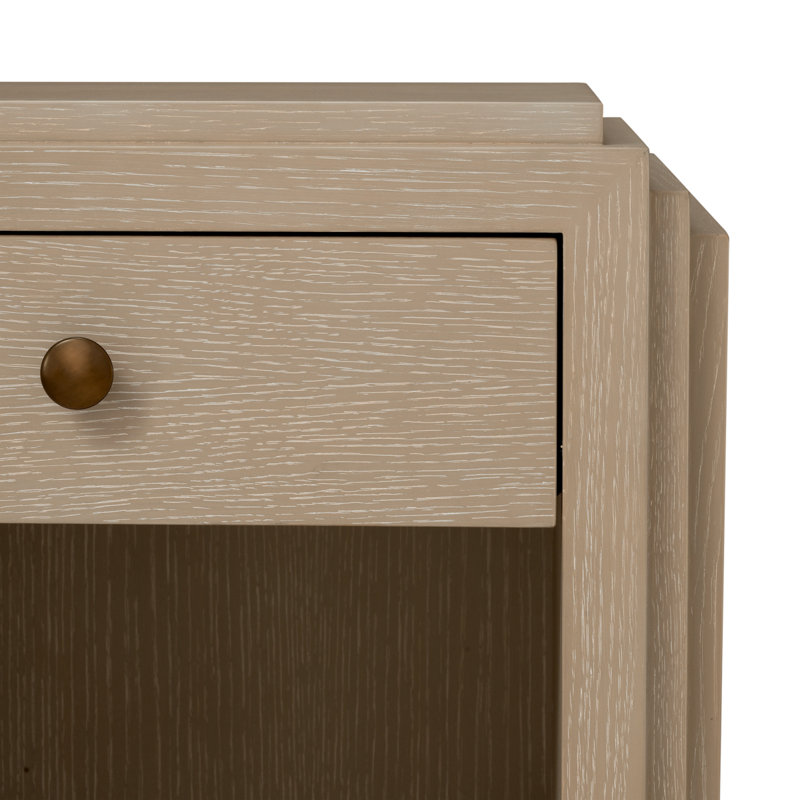 ArtDeco 1 - Drawer Nightstand, Washed Oak