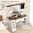  Farmhouse Vanity Desk W/ Lighted Mirror Makeup Vanity Table W/ 3 Doors