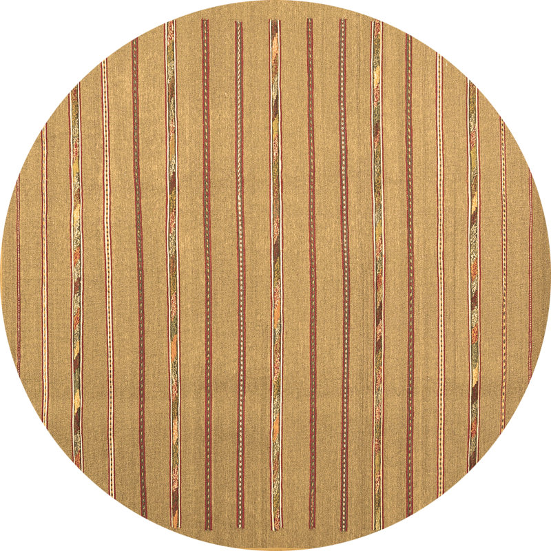 Tapis contemporains brun lavable à la machine 2631, Rond 3 pi