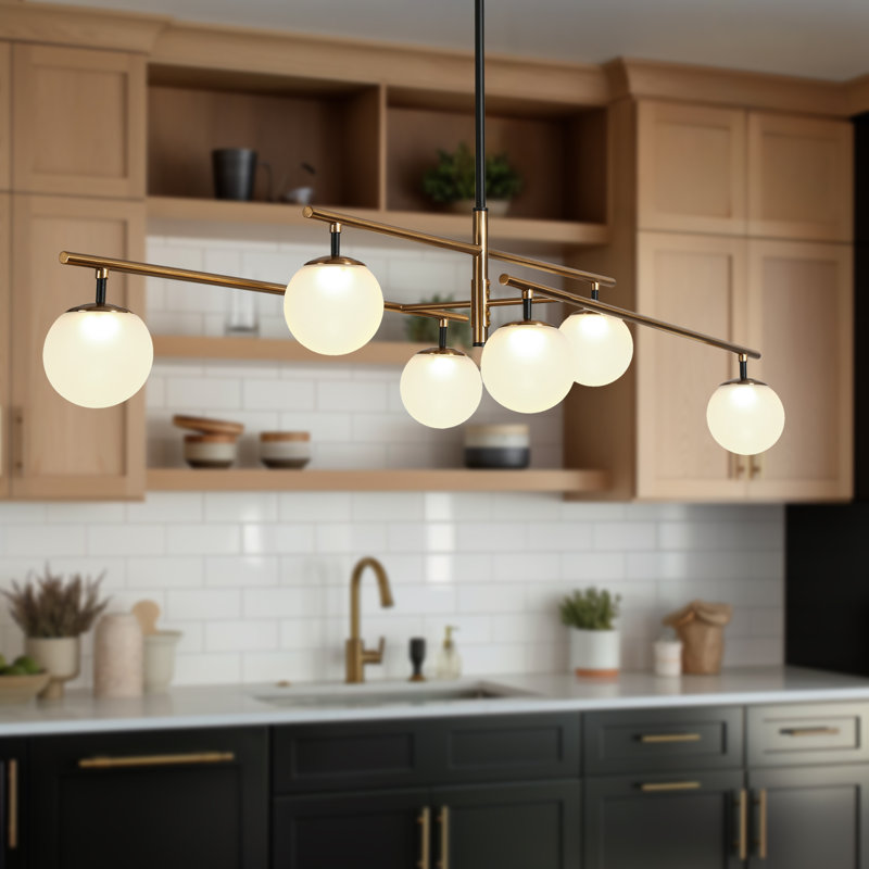 Luminaire suspendu à 6 lumières pour îlot de cuisine Luchiana