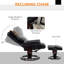 HOMCOM 360° Swivel Recliner Chair with Footstool Manual Recliner Black