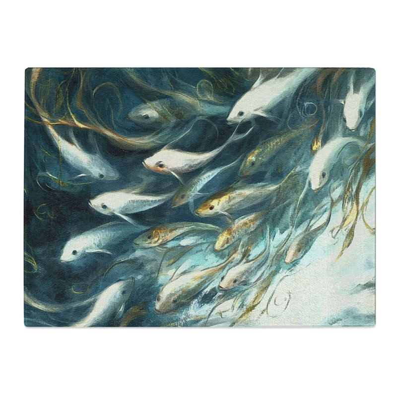 Swimming Fish  Glass Chopping Board