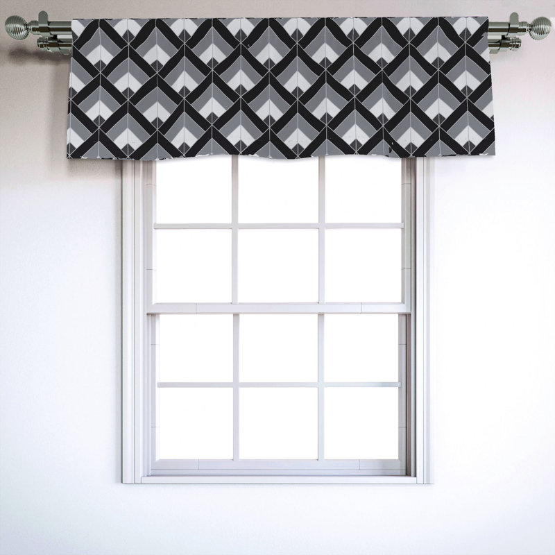 Sateen Chevron Ruffled Window Valance