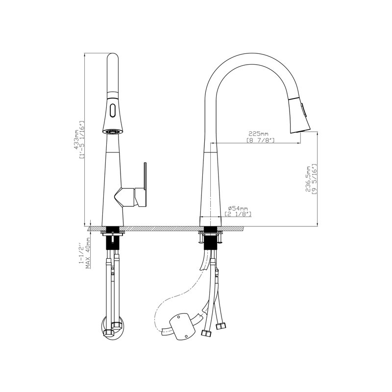 Belfry Kitchen Galvez Pull Out Kitchen Faucet