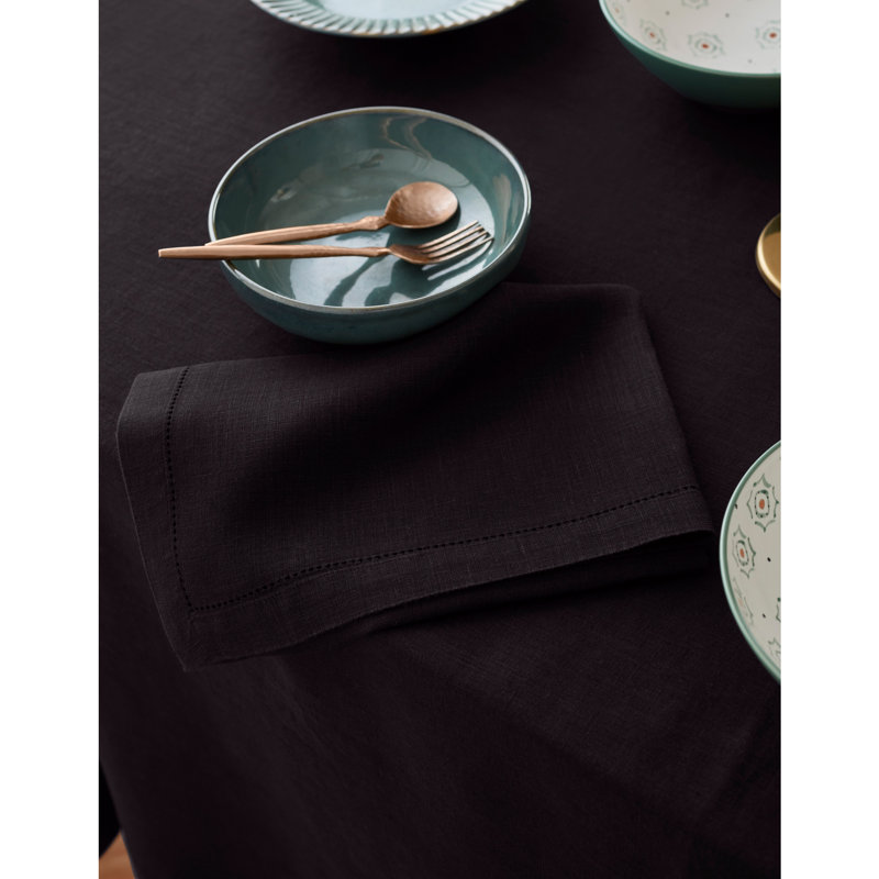 Sonoma - 100% Pure Linen Tablecloth (Prewashed), Black, 108" x 70"