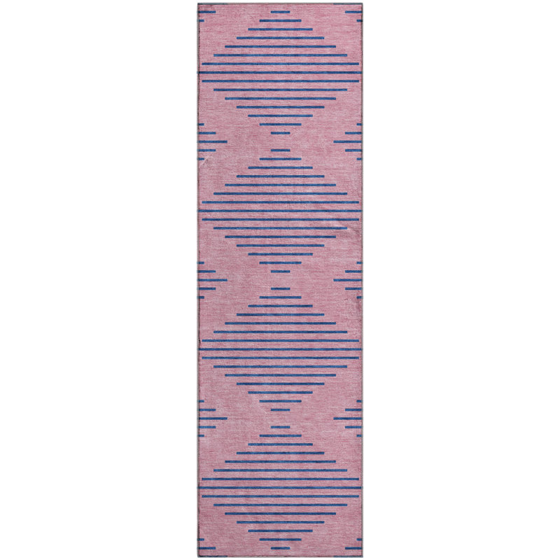 Premium Machine Washable Jahnke AMF1017 Geometric Rug, Runner 2'3" x 7'6"