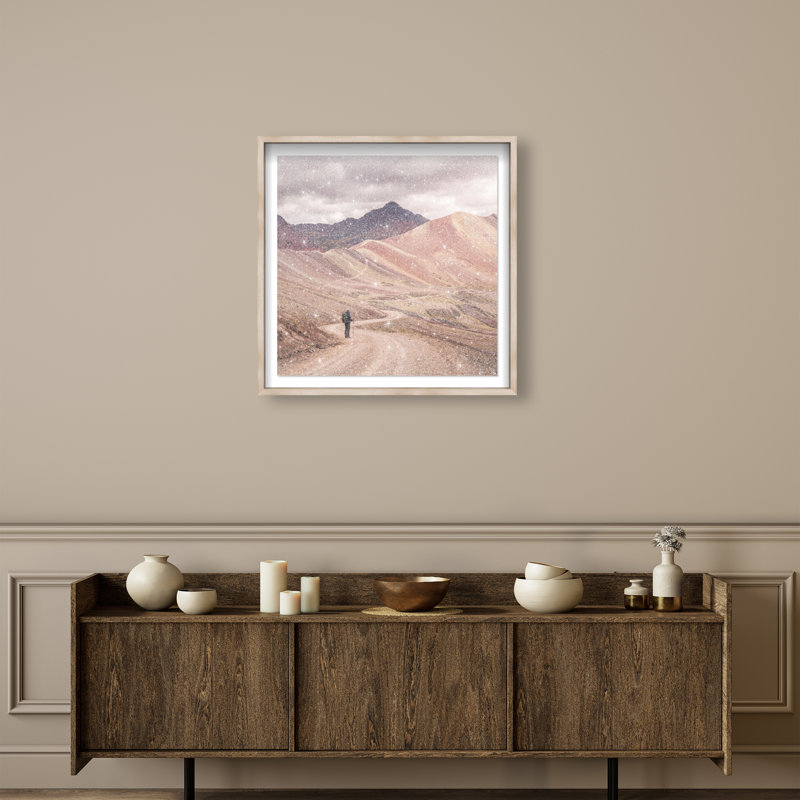 On My Way Print by Oliver Gal, 31.5" H x 31.5" W, Natural Oak Shadowbox