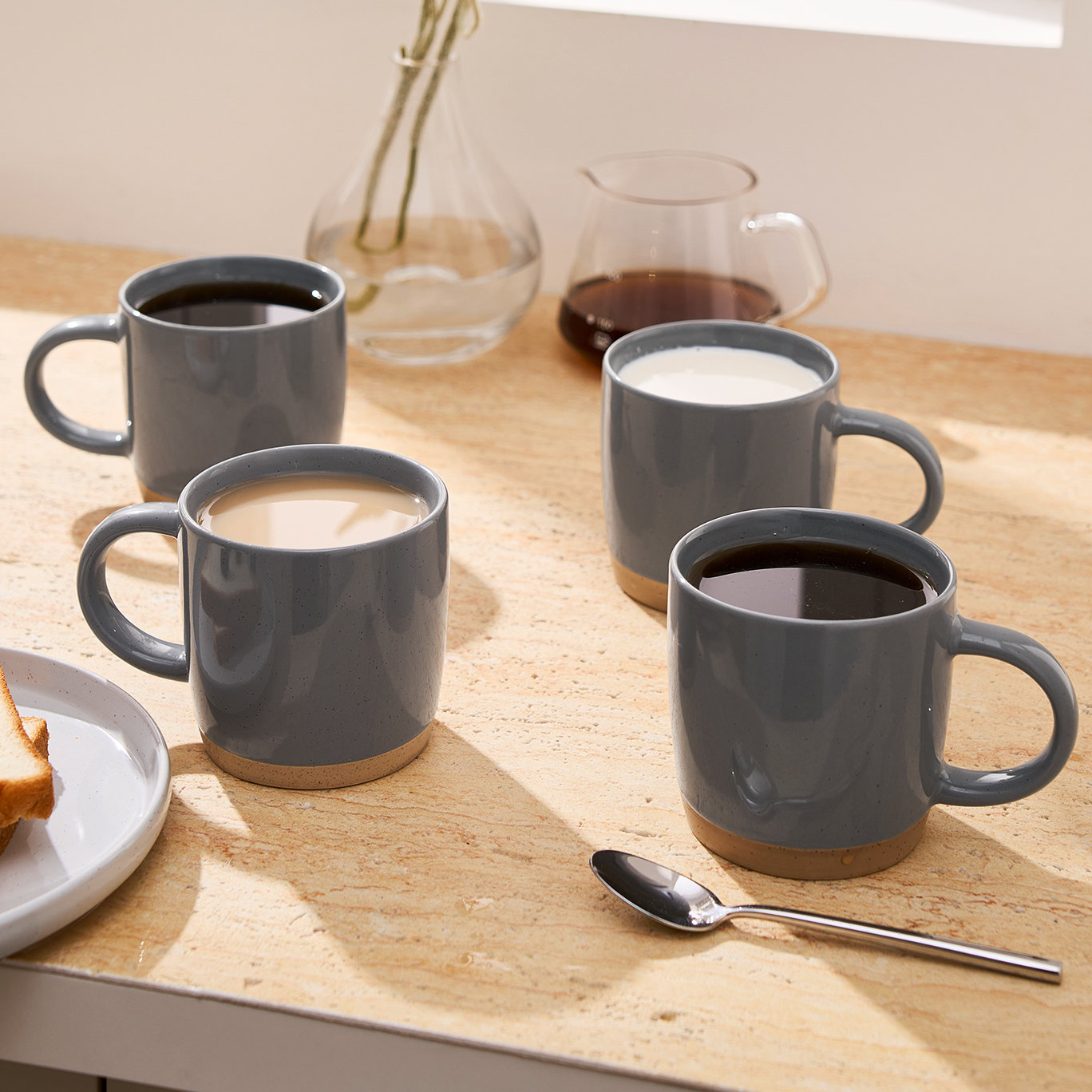 Daytona Stoneware Mug, Dark Gray