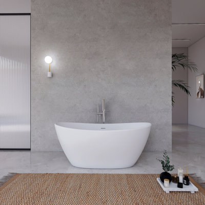 61 Inch Freestanding Solid Surface Soaking Bathtub For Bathroom