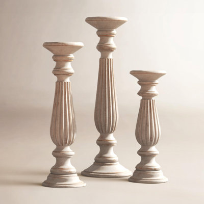Soteria 3-Piece Wood Candlestick Set
