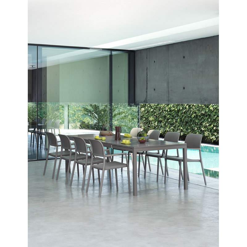 Achan Stacking Patio Dining Armchair with Cushion, Celeste