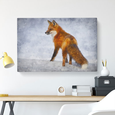 Red Fox in Winter Painting - Wall Art