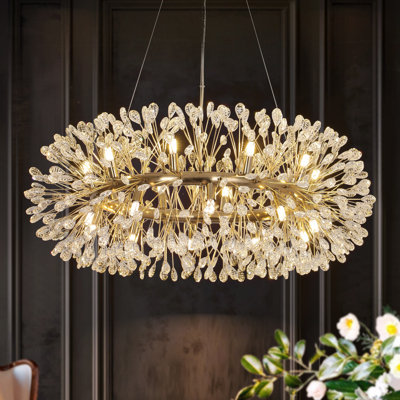 20 - Light Dimmable Bubble Crystal Chandelier