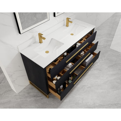 Ensemble de meuble-lavabo double 60 po Carroll