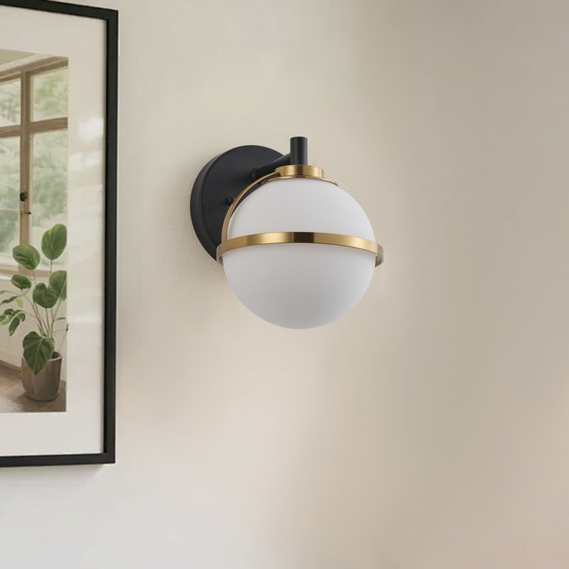 1-Dimmable white glass wall lamp