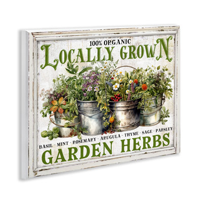  Art mural rétro "Herbs in Buckets" par Creatif Belle
