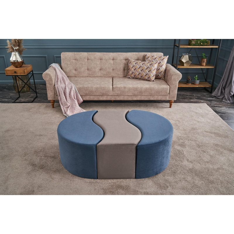 Pouf, Bleu / menthe