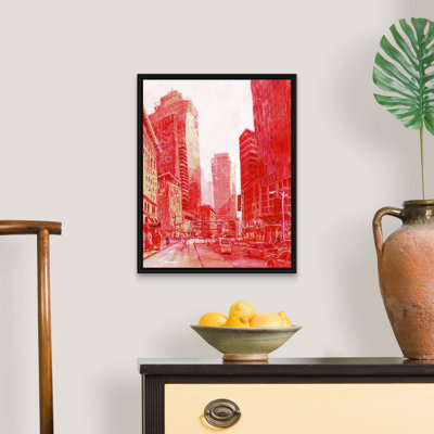 «Second Avenue in Red - Downtown Seattle, Washington» par Eleanor Doughty, reproduction sur toile
