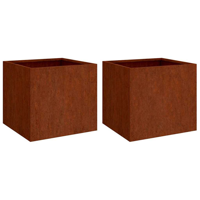 Ensemble de 2 pots à fleurs vidaXL, 39cm H x 42cm W x 40cm D, 2, Rusty