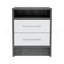 Table de chevet Eter, table de bout, plateau supérieur, deux tiroirs - chêne Smokey / blanc-688105951