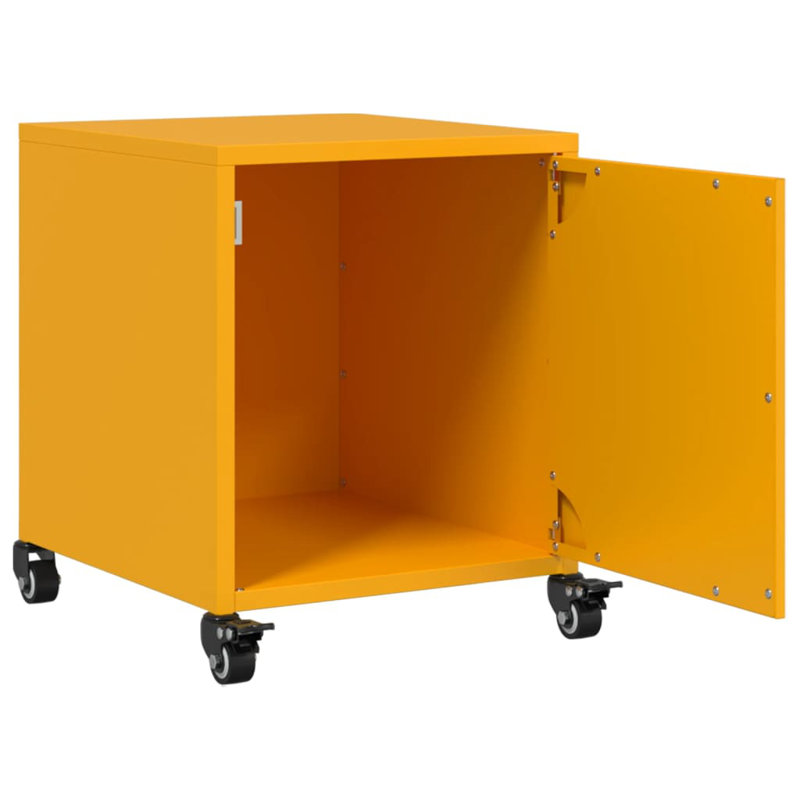 Preslei 36cm W Steel Bedside Table, Mustard Yellow, Individual
