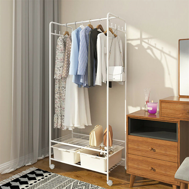 Dontrail 27.5'' Metal Rolling Clothing Rack