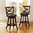 Aislinn Swivel Upholstered Faux Leather Counter Stool with Solid Wood Frame-167070531