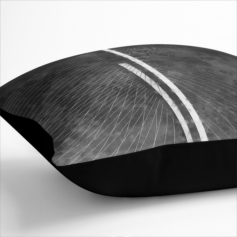 Square Cushion, Black, 55cm H x 55cm W x 20cm D