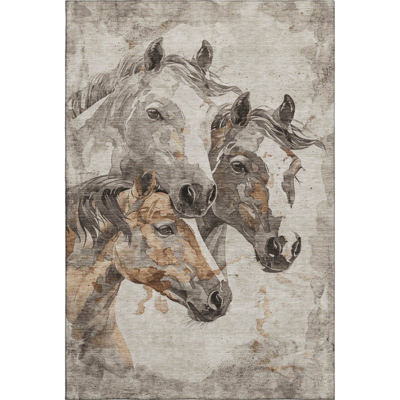 Premium Machine Washable Varroville AMF1718 Animal Rug, Rectangle 5' x 7'6"