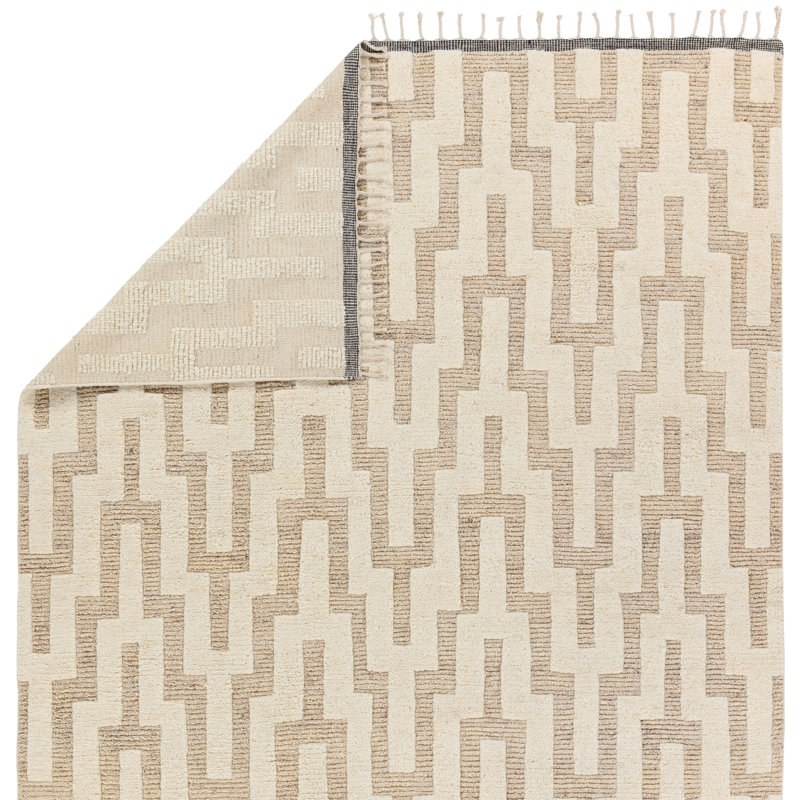 Tapis crème et brun clair Kern Emre, Rectangle 9 pi x 12 pi
