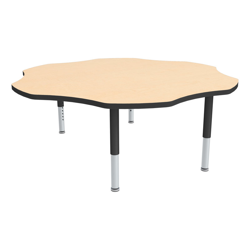 Table d'activités pour enfants à hauteur réglable avec roulettes, Érable, Noir
