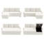 Canapé-lit modulaire convertible 3-en-1 avec méridienne de rangement, canapé-lit coulissant en L réversible, canapé en tissu bouclé pour appartement ou chambre d'amis