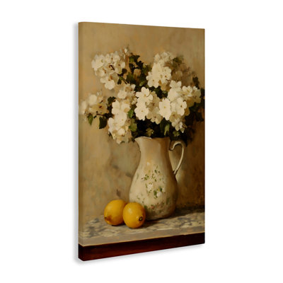 Vintage Pitcher Of Hydrangeas Canvas, design by Creative Studio