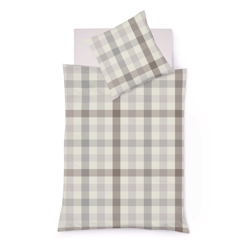 Flannel Duvet Cover Set, Silver, 155 x 220cm - 1 Pillowcase (80 x 80 cm)