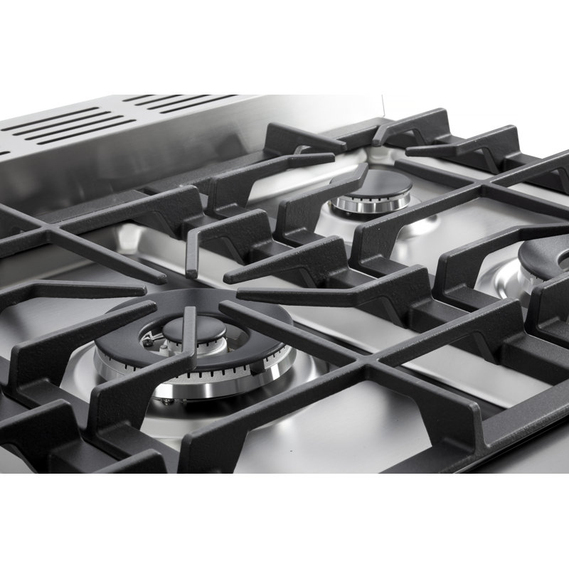 Cuisinière à double combustible 36 pouces avec 5 brûleurs scellés Verona Prestige Series, Acier inoxydable