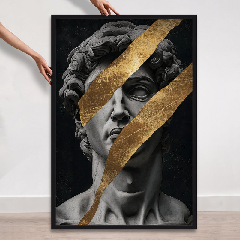 Oliver Gal Statue Statues I - With Hand-Applied Gold Leaf - Shadowbox Framed Wall Art, 47" H x 32" W