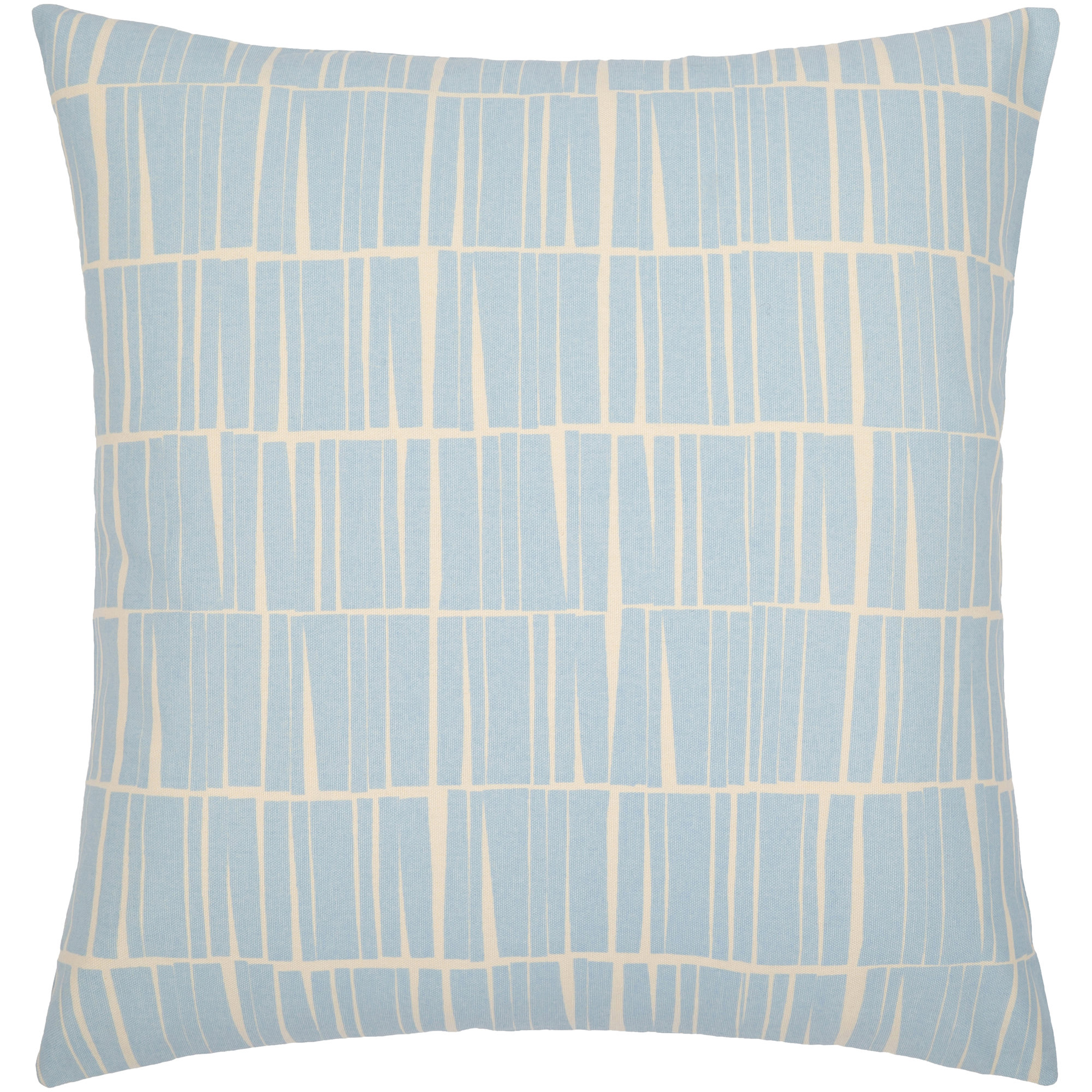 Lisi Cotton Pillow Cover, Light Blue/Beige, 18" x 18"