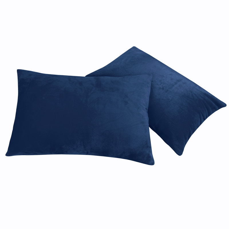 Velvet Pillowcase - Set of 2, King, Navy Blue