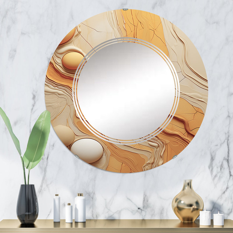 Offrey - Miroir mural moderne rond, 32 po x 32 po