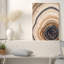 Art mural sur toile concentrique avec anneaux d'arbre beige et noir-133564197