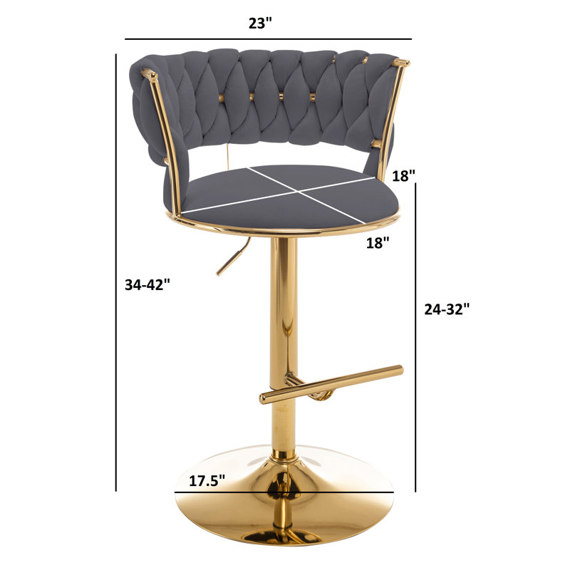 Tabouret de bar pivotant à hauteur réglable Henbury, Crème