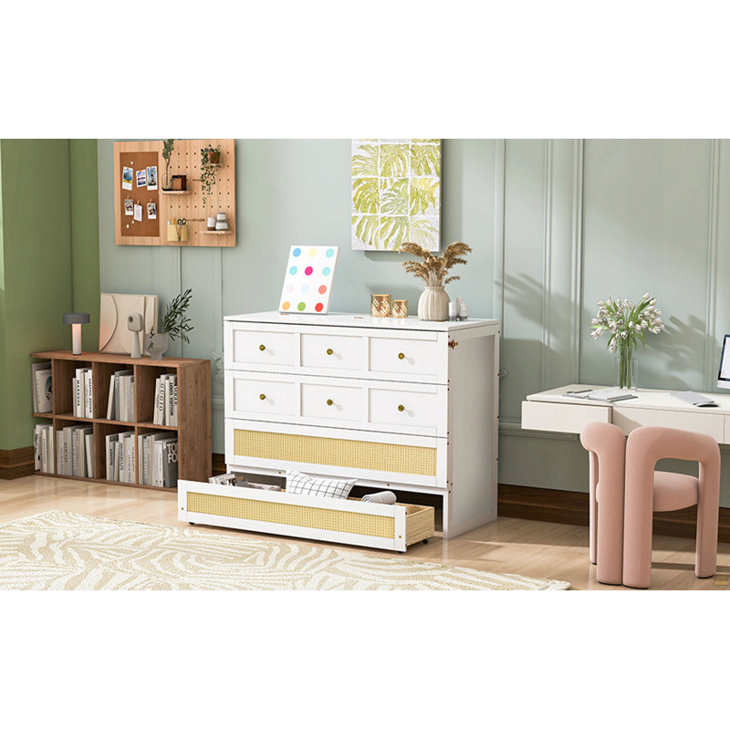 Lit escamotable double avec grands tiroirs, White