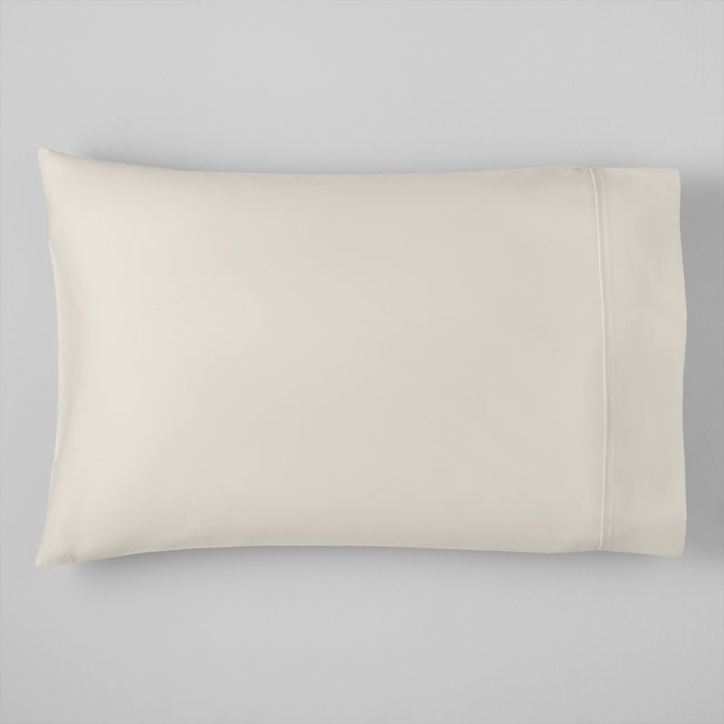 Danfield Cotton Sateen Pillowcase Set, King, Ivory