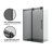 Echarri 64" W x 78" H Single Sliding Frameless Shower Door in Matte Black