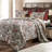 Rebecca Cream Brown Terracotta Paisley Pattern Cotton Western Southwestern Farmhouse Quilt Set-1030907355