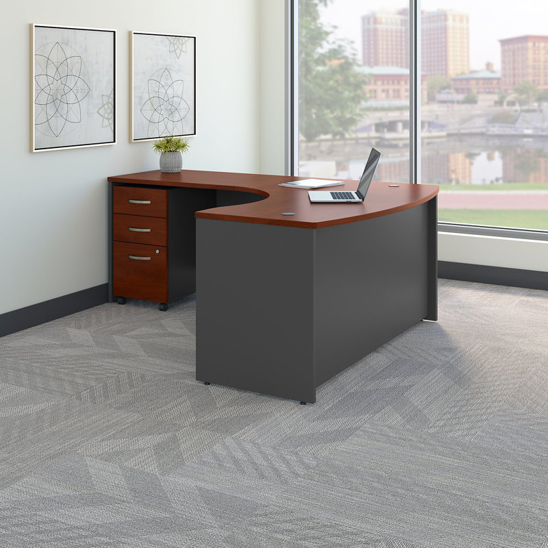 Structure de bureau en coin Series C, Cerisier hansen, Gauche