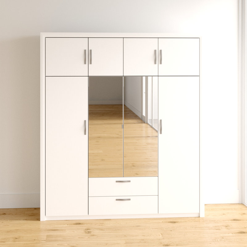 Mullican 6 Door Wardrobe, Pearl white