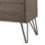 Commode en bois massif de style contemporain avec pieds en épingle à cheveux en métal, gris