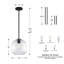Luminaire suspendu simple en métal nervuré l 10 po-1911834558
