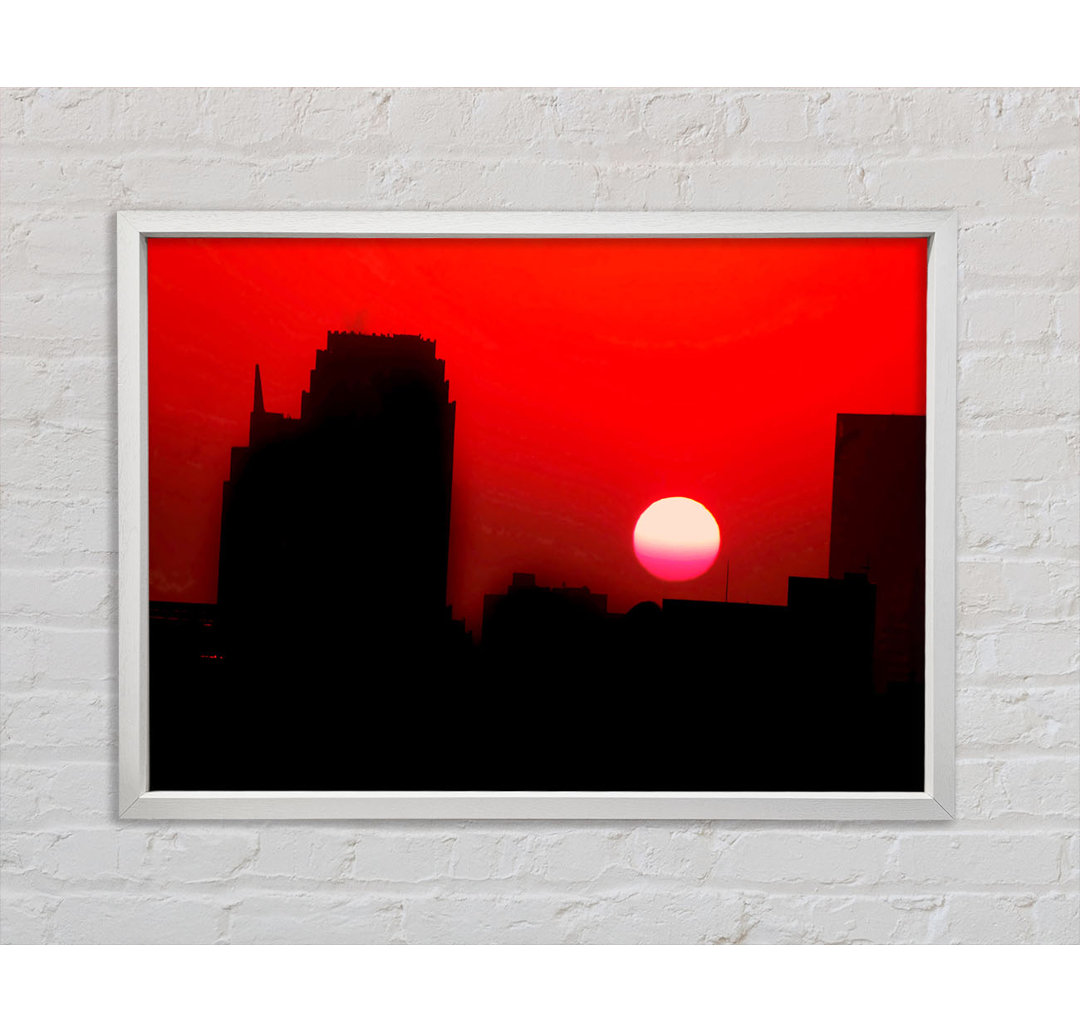 Red City Sundown - Einzelner Bilderrahmen Druck auf Leinwand